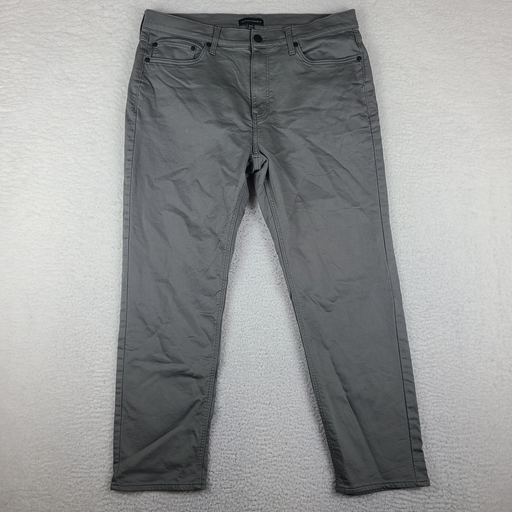 Banana Republic Pants Mens 36x30 Dark Gray Slim Straight Chino Khakis Stretch